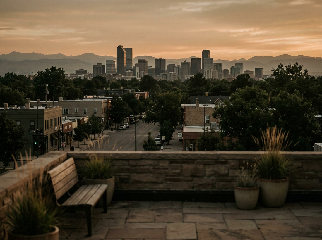 Denver, Colorado skyline at golden hour — the home of DCHÉ