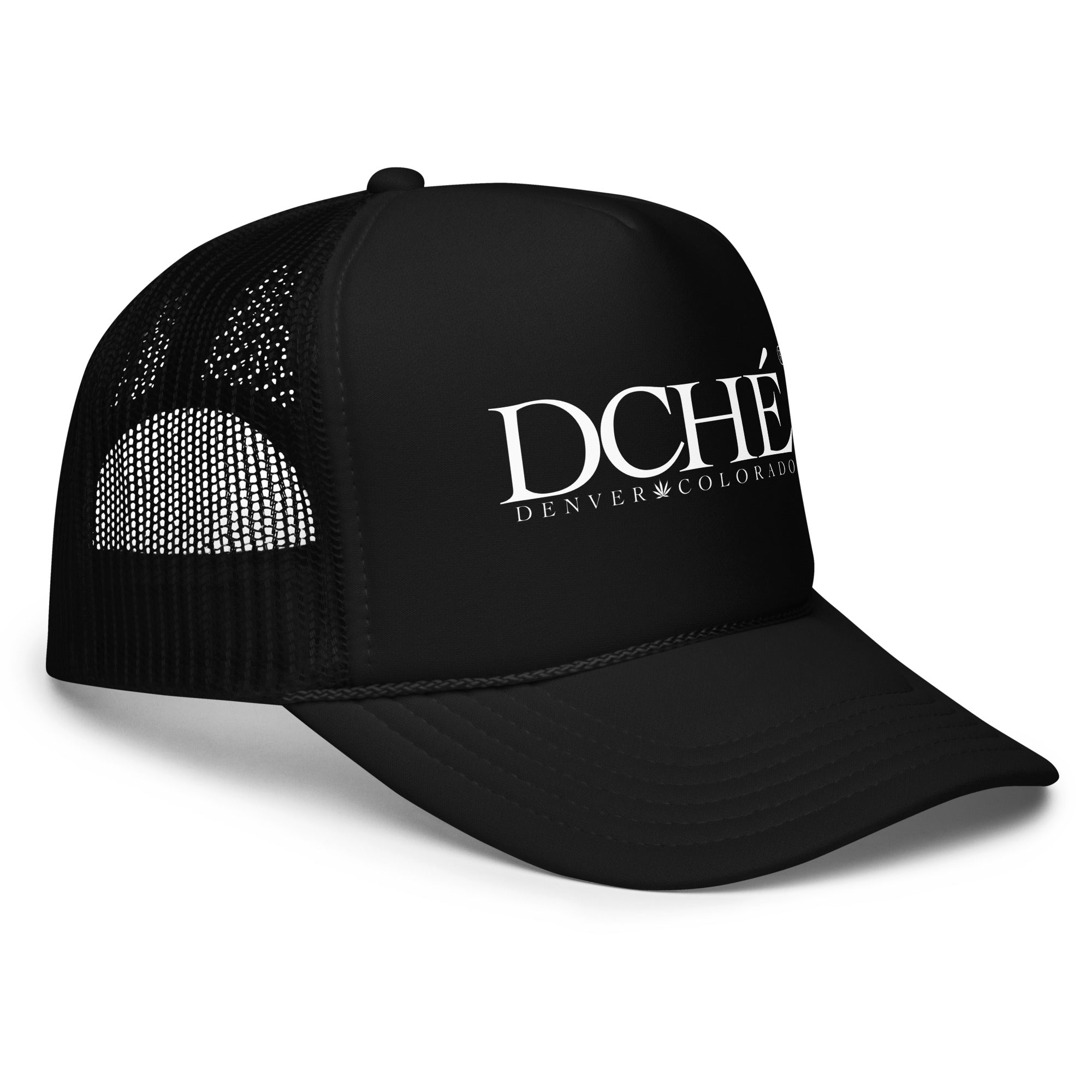 DCHÉ Trucker Hat back view — breathable mesh panel trucker cap