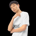 DCHÉ Men's Premium Heavyweight Tee detail — collar stitching and heavyweight fabric quality